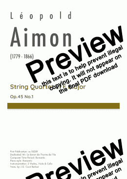 page one of Aimon - String Quartet in F major