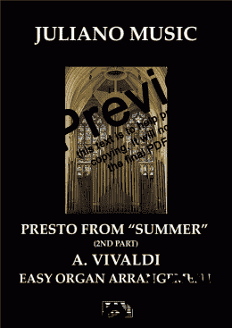 page one of PRESTO FROM "SUMMER" (2ND PART - EASY ORGAN) - A. VIVALDI