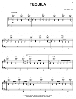 page one of Tequila (Piano, Vocal & Guitar Chords (Right-Hand Melody))