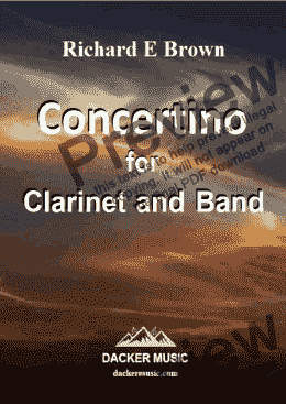 page one of Concertino for Clarinet and Band