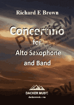 page one of Concertino for Alto Sax and Band