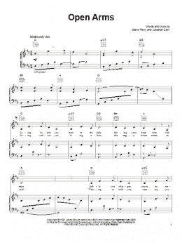 page one of Open Arms (Piano, Vocal & Guitar Chords (Right-Hand Melody))