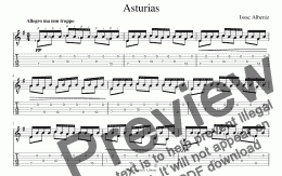 page one of Asturias (for Tablet) [for solo guitar]