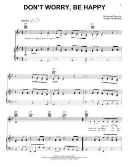 page one of Don't Worry, Be Happy (Piano, Vocal & Guitar Chords (Right-Hand Melody))