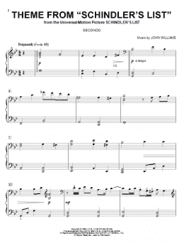 page one of Theme from Schindler's List (Piano Duet)