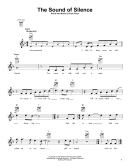 page one of The Sound Of Silence (Ukulele)