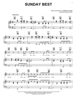 page one of Sunday Best (Piano, Vocal & Guitar Chords (Right-Hand Melody))