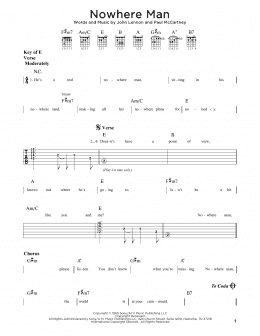 page one of Nowhere Man (Guitar Rhythm Tab)