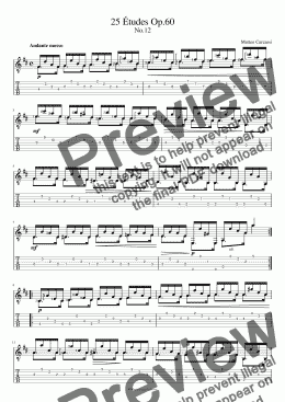 page one of 25 Etudes Op.60 No.12 (for Print)