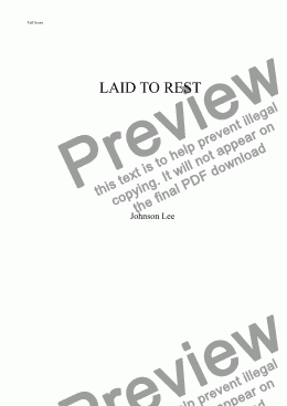 page one of LAID TO REST 