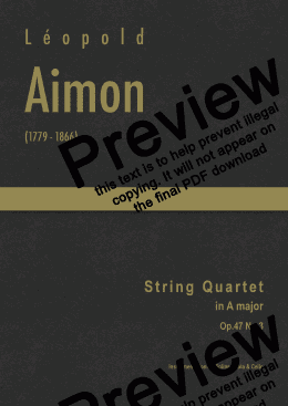 page one of Aimon - String Quartet in A major