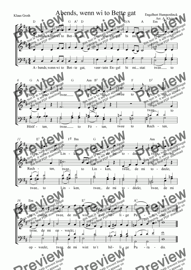 Abendsegen - Download Sheet Music PDF File