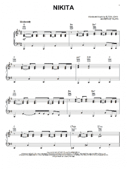 page one of Nikita (Piano, Vocal & Guitar Chords (Right-Hand Melody))