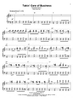 page one of Takin' Care Of Business (Piano & Vocal)