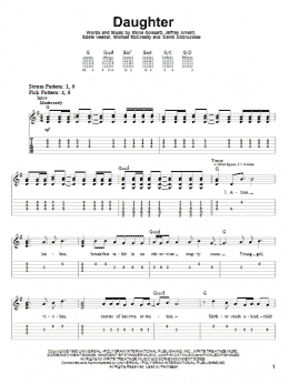 page one of Daughter (Easy Guitar Tab)