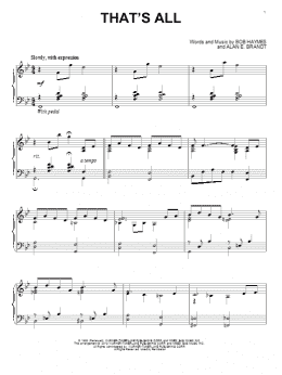 page one of That's All (Piano Solo)