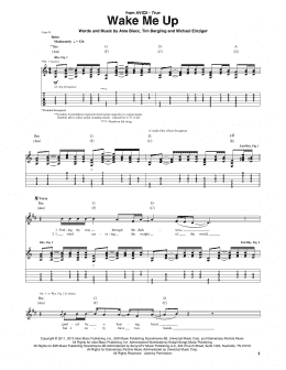 page one of Wake Me Up (Guitar Tab)