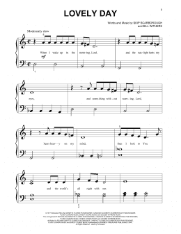 page one of Lovely Day (Beginning Piano Solo)