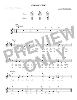 page one of Jesus Loves Me (Lead Sheet / Fake Book)