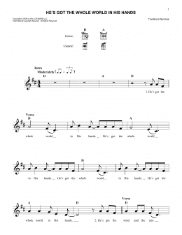 page one of He's Got The Whole World In His Hands (Lead Sheet / Fake Book)