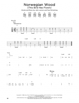 page one of Norwegian Wood (This Bird Has Flown) (Guitar Rhythm Tab)