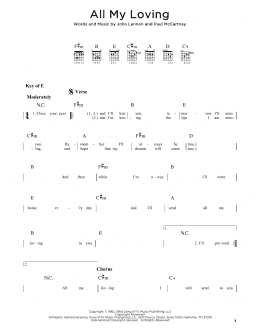 page one of All My Loving (Guitar Rhythm Tab)