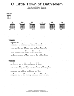 page one of O Little Town Of Bethlehem (Really Easy Guitar)