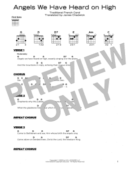 page one of Angels We Have Heard On High (Really Easy Guitar)