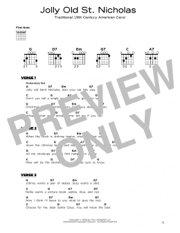 page one of Jolly Old St. Nicholas (Really Easy Guitar)