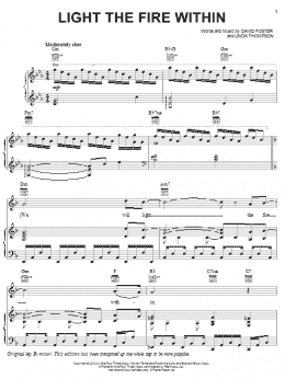 page one of Light The Fire Within (Piano, Vocal & Guitar Chords (Right-Hand Melody))