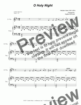 page one of O Holy Night (for Flute or Violin solo and Piano)