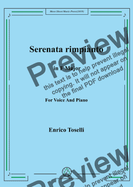 page one of Toselli-Serenata rimpianto in F Major,for Voice  and  Piano