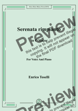 page one of Toselli-Serenata rimpianto in C Major,For Voice&Pno