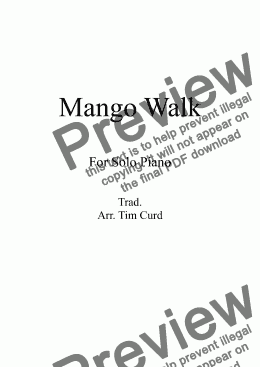 page one of Mango Walk for Solo Piano