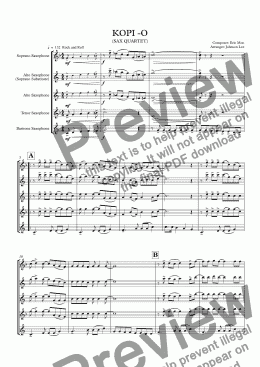 page one of KOPI -O (SAX QUARTET)