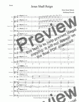 page one of Jesus Shall Reign Score