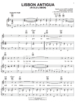 page one of Lisbon Antigua (In Old Lisbon) (Piano, Vocal & Guitar Chords (Right-Hand Melody))