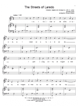 page one of The Streets Of Laredo (Piano, Vocal & Guitar Chords (Right-Hand Melody))