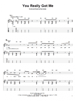 page one of You Really Got Me (Guitar Tab (Single Guitar))