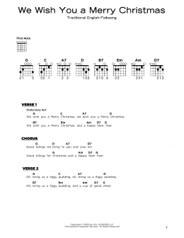 page one of We Wish You A Merry Christmas (Really Easy Guitar)