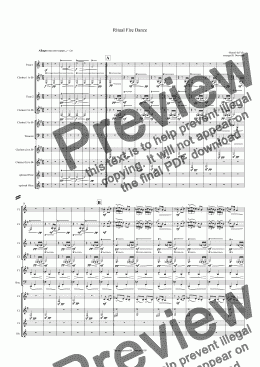 page one of Falla - Ritual Fire Dance, arranged for 10 woodwind instruments.