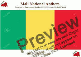 page one of Mali National Anthem "Pour l'Afrique et pour toi, Mali'' -  Le Mali for String Orchestra