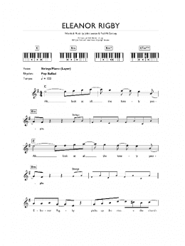 page one of Eleanor Rigby (Piano Chords/Lyrics)