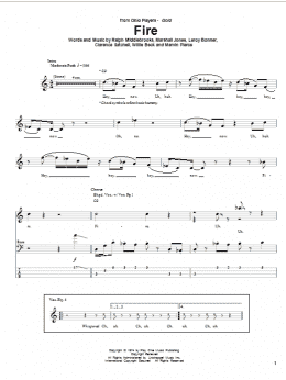 page one of Fire (Bass Guitar Tab)