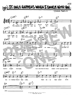 page one of It Only Happens When I Dance With You (Real Book – Melody, Lyrics & Chords)