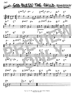 page one of God Bless' The Child (Real Book – Melody & Chords – Eb Instruments)