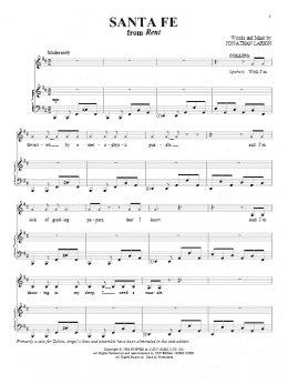 page one of Santa Fe (Piano & Vocal)