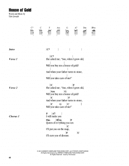 page one of House Of Gold (Ukulele Chords/Lyrics)