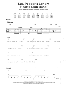 page one of Sgt. Pepper's Lonely Hearts Club Band (Guitar Rhythm Tab)