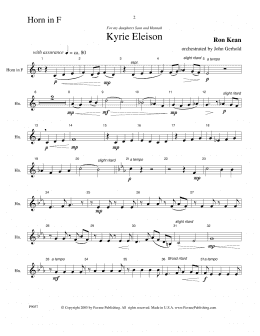 page one of American Mass (Chamber Orchestra) (arr. John Gerhold) - Horn in F (Choir Instrumental Pak)